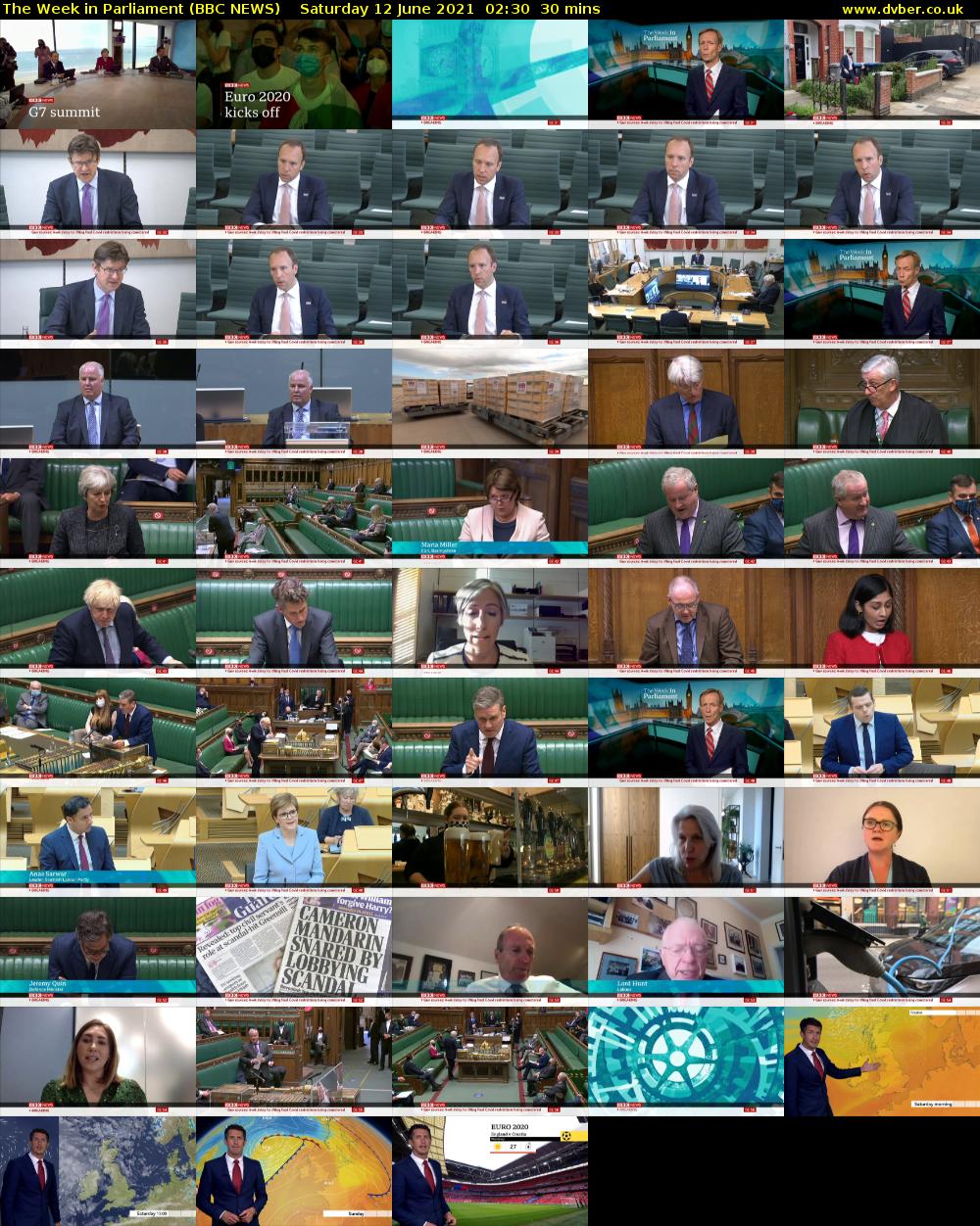 The Week in Parliament (BBC NEWS) Saturday 12 June 2021 02:30 - 03:00