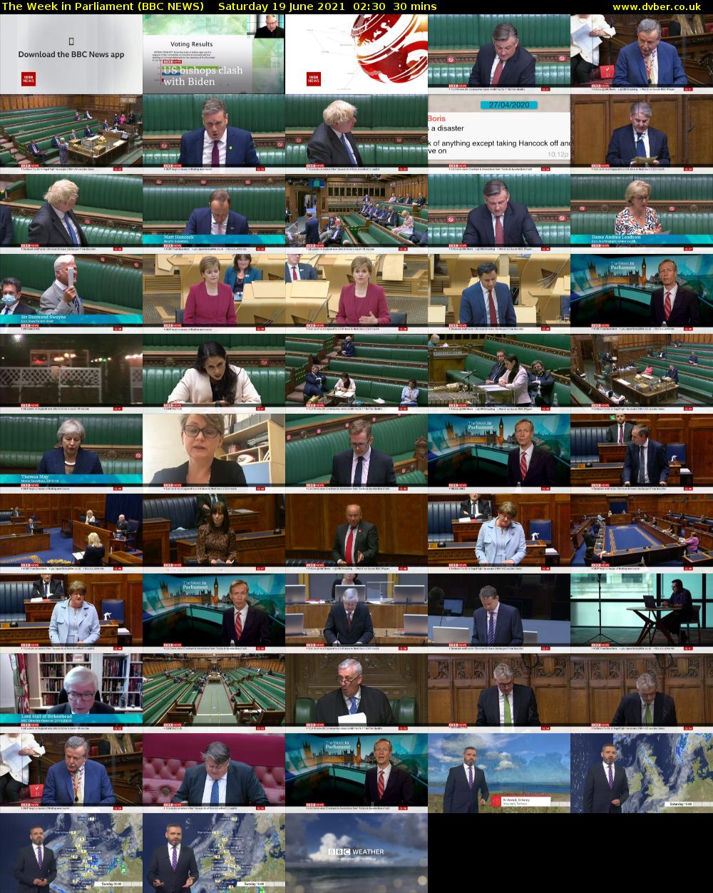 The Week in Parliament (BBC NEWS) Saturday 19 June 2021 02:30 - 03:00