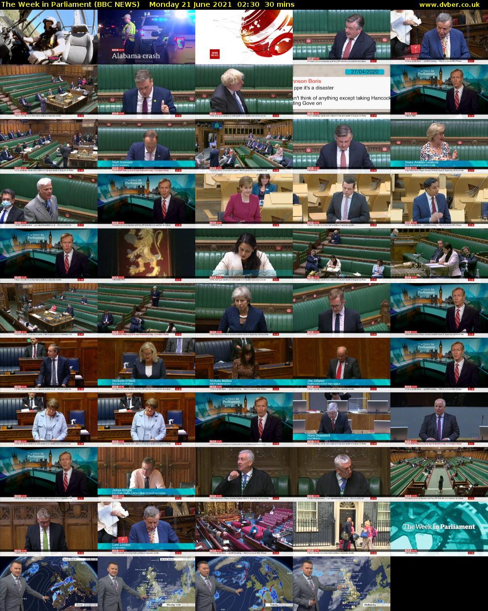 The Week in Parliament (BBC NEWS) Monday 21 June 2021 02:30 - 03:00
