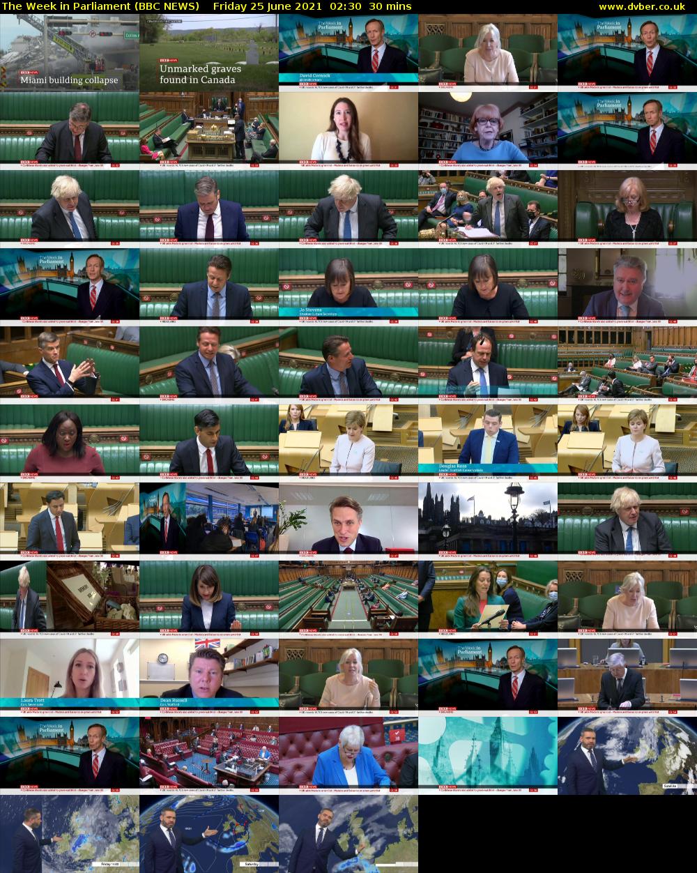 The Week in Parliament (BBC NEWS) Friday 25 June 2021 02:30 - 03:00