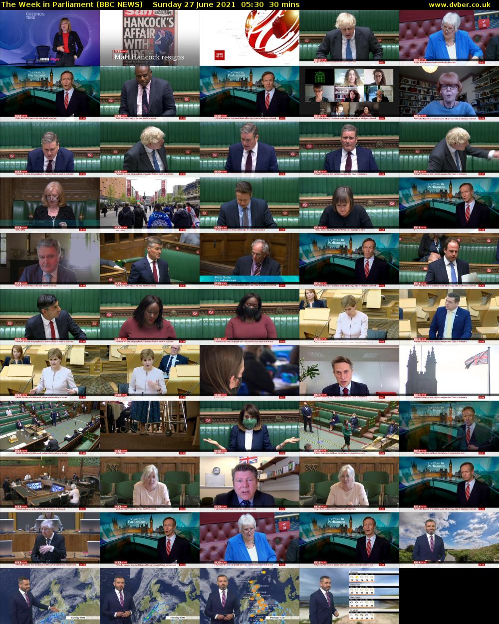 The Week in Parliament (BBC NEWS) Sunday 27 June 2021 05:30 - 06:00