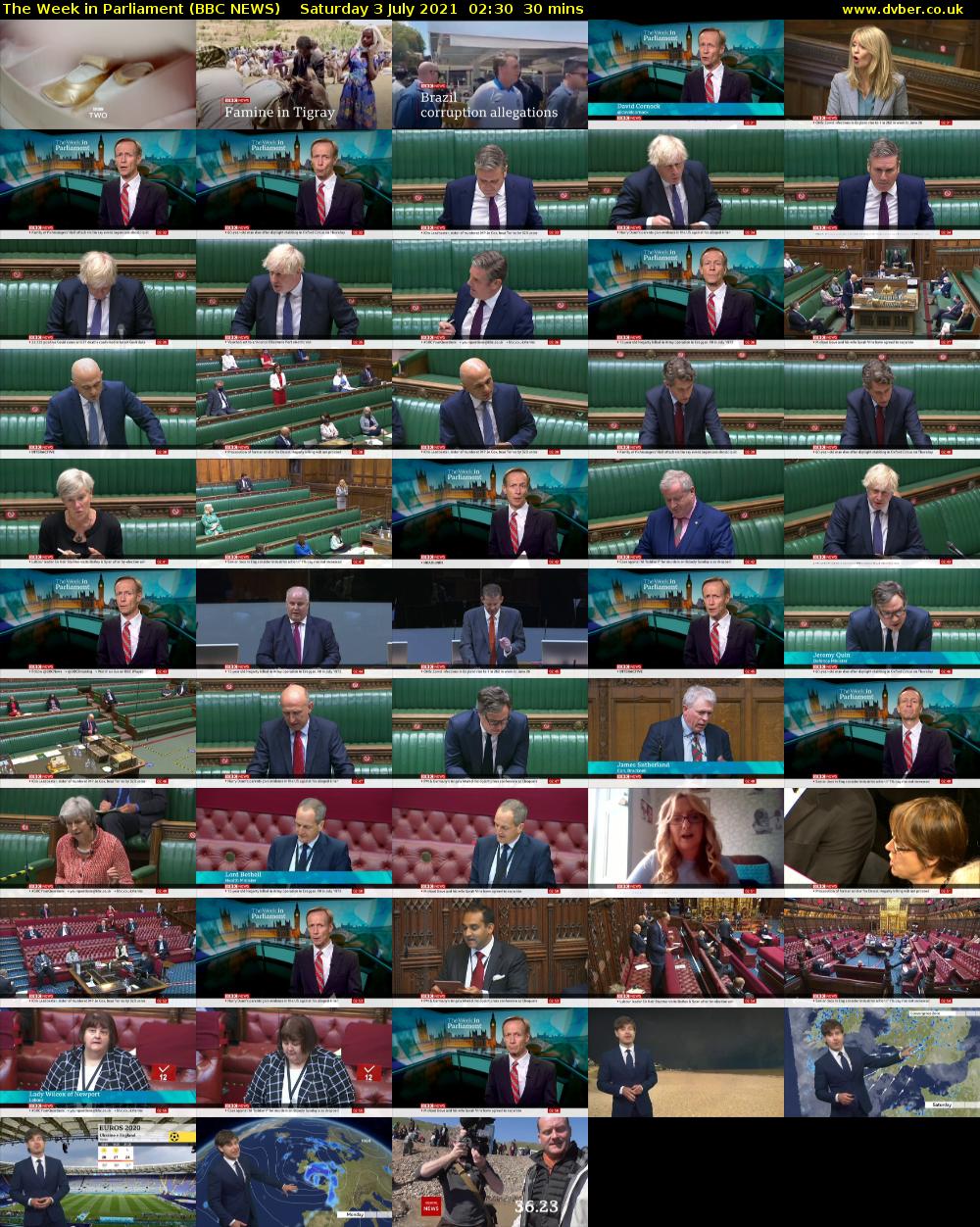The Week in Parliament (BBC NEWS) Saturday 3 July 2021 02:30 - 03:00