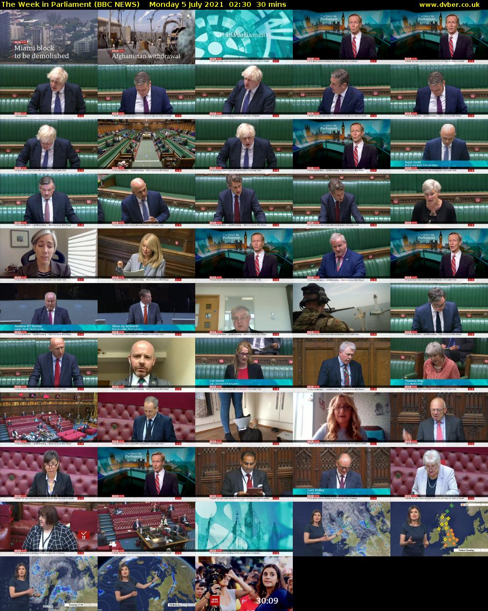 The Week in Parliament (BBC NEWS) Monday 5 July 2021 02:30 - 03:00