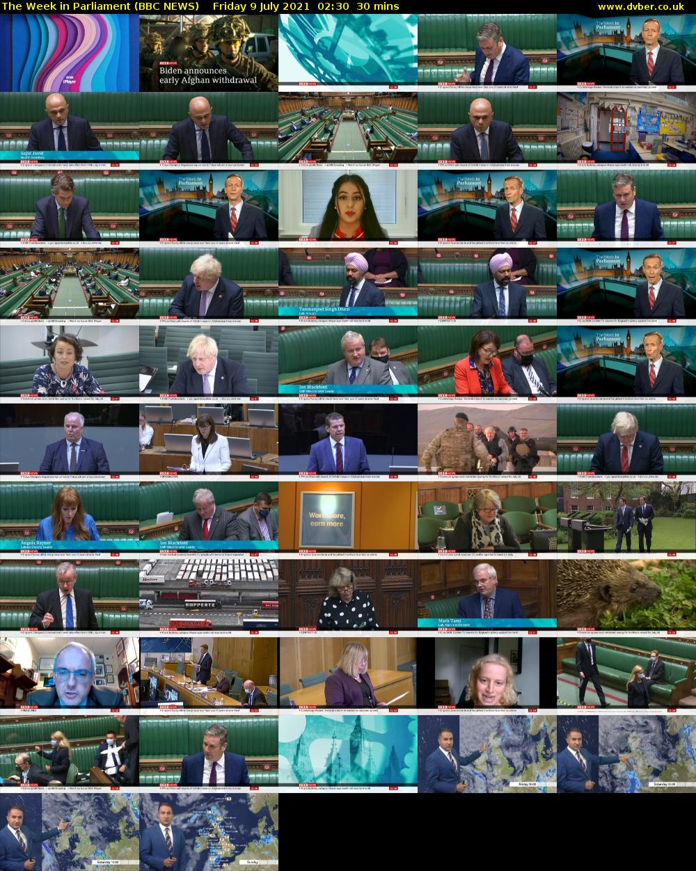 The Week in Parliament (BBC NEWS) Friday 9 July 2021 02:30 - 03:00