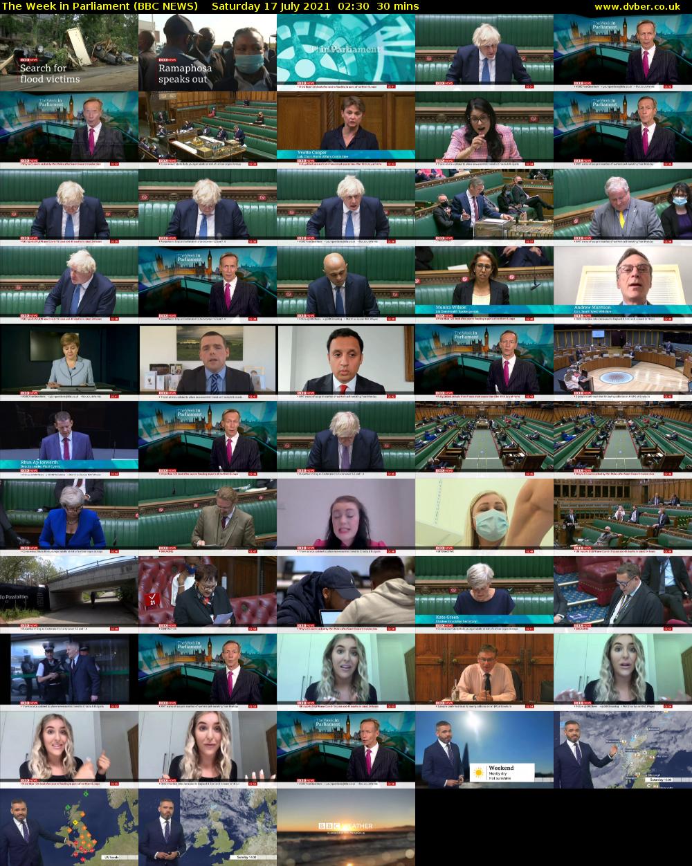 The Week in Parliament (BBC NEWS) Saturday 17 July 2021 02:30 - 03:00