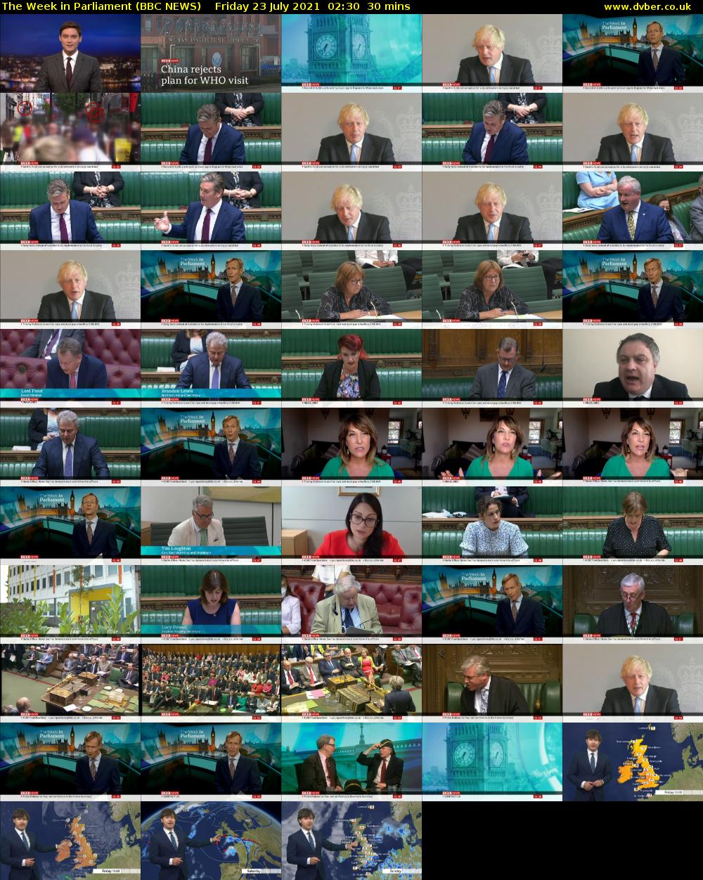 The Week in Parliament (BBC NEWS) Friday 23 July 2021 02:30 - 03:00