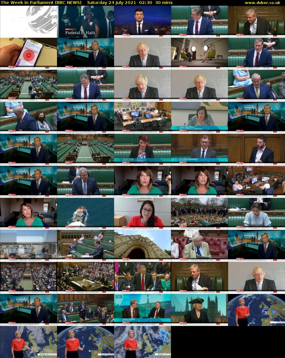 The Week in Parliament (BBC NEWS) Saturday 24 July 2021 02:30 - 03:00