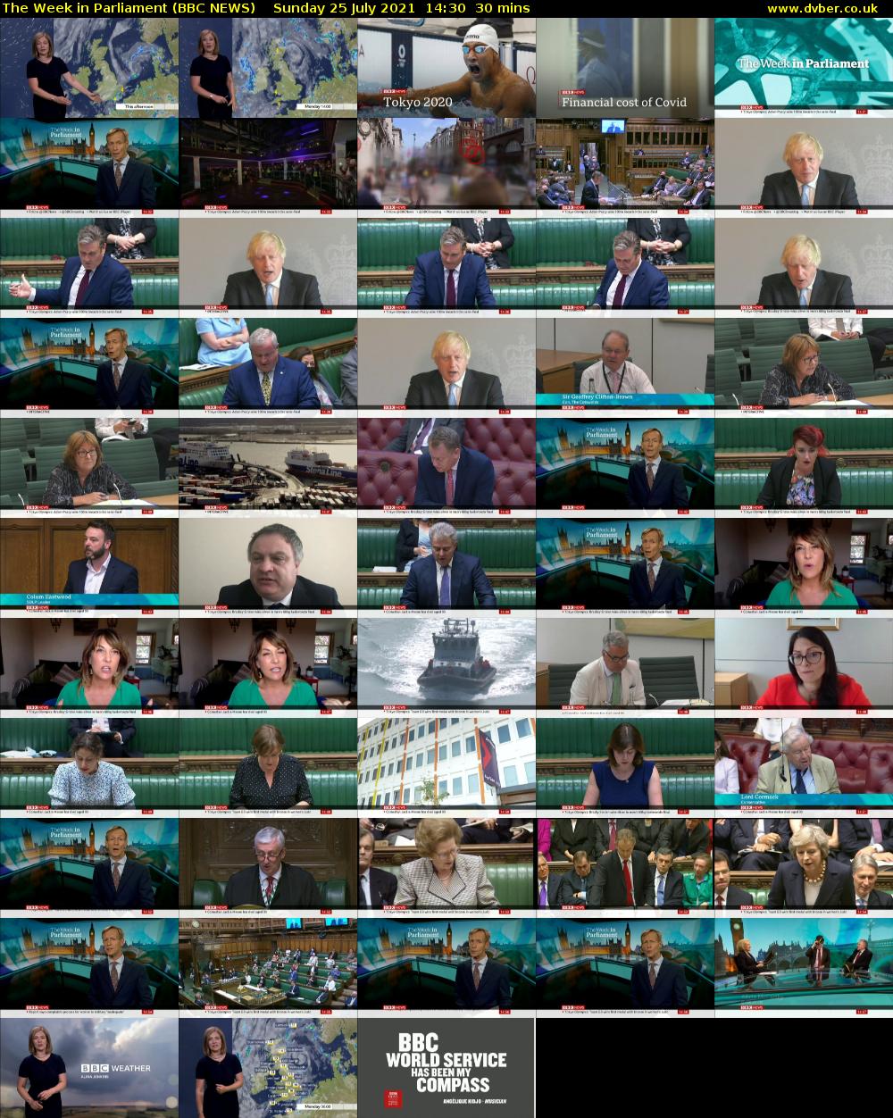 The Week in Parliament (BBC NEWS) Sunday 25 July 2021 14:30 - 15:00