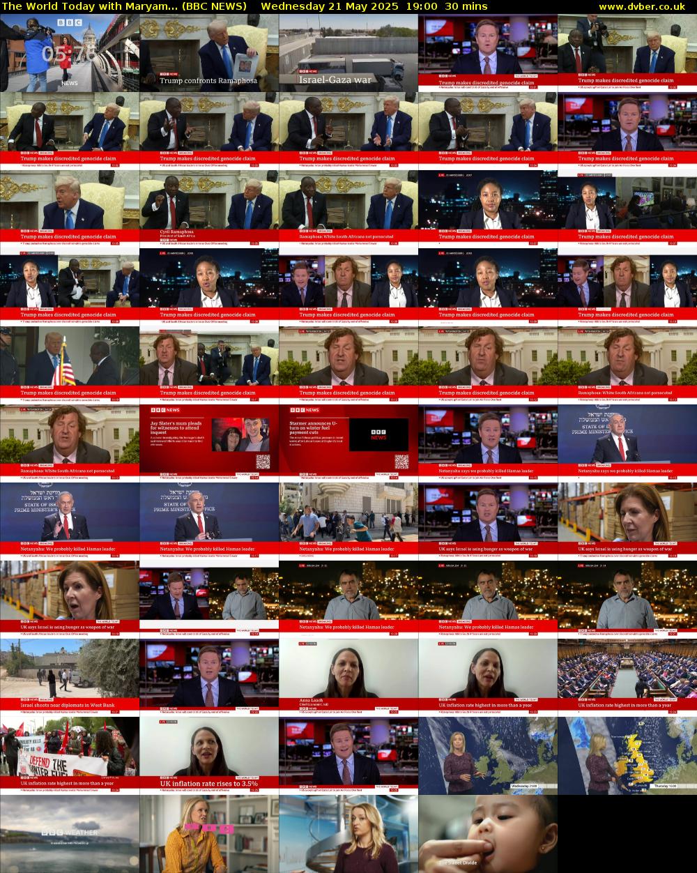 The World Today with Maryam... (BBC NEWS) Wednesday 21 May 2025 19:00 - 19:30