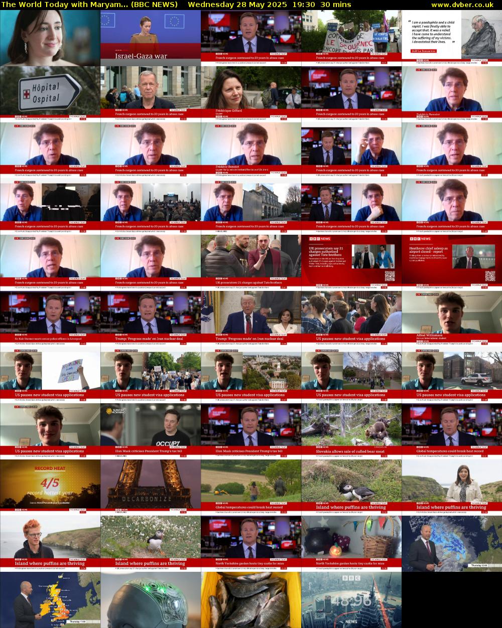 The World Today with Maryam... (BBC NEWS) Wednesday 28 May 2025 19:30 - 20:00