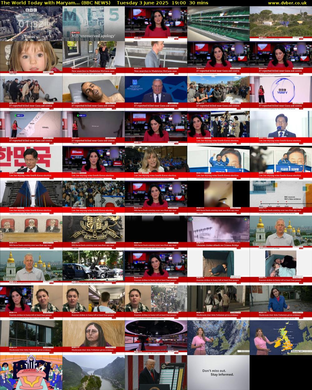 The World Today with Maryam... (BBC NEWS) Tuesday 3 June 2025 19:00 - 19:30