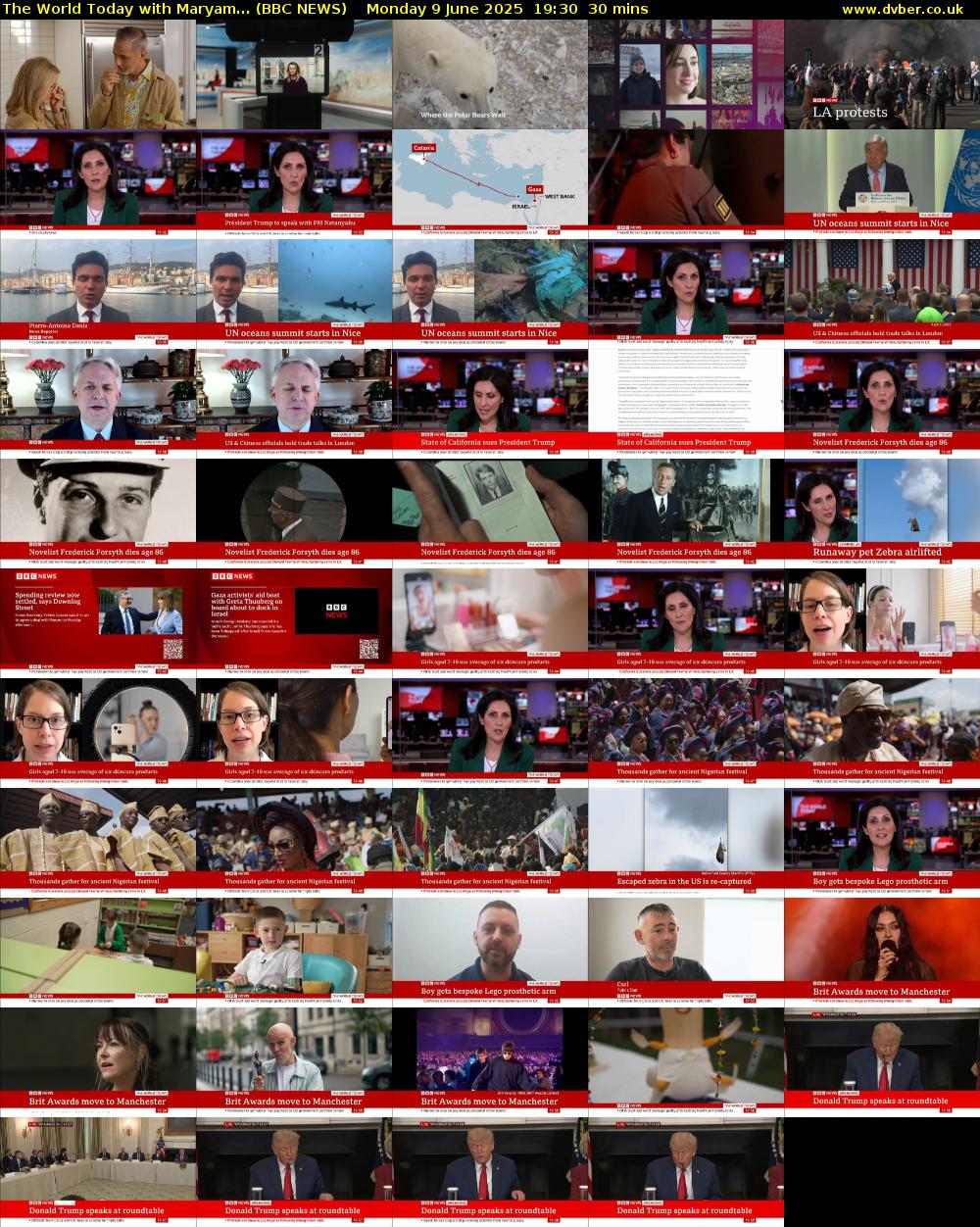 The World Today with Maryam... (BBC NEWS) Monday 9 June 2025 19:30 - 20:00
