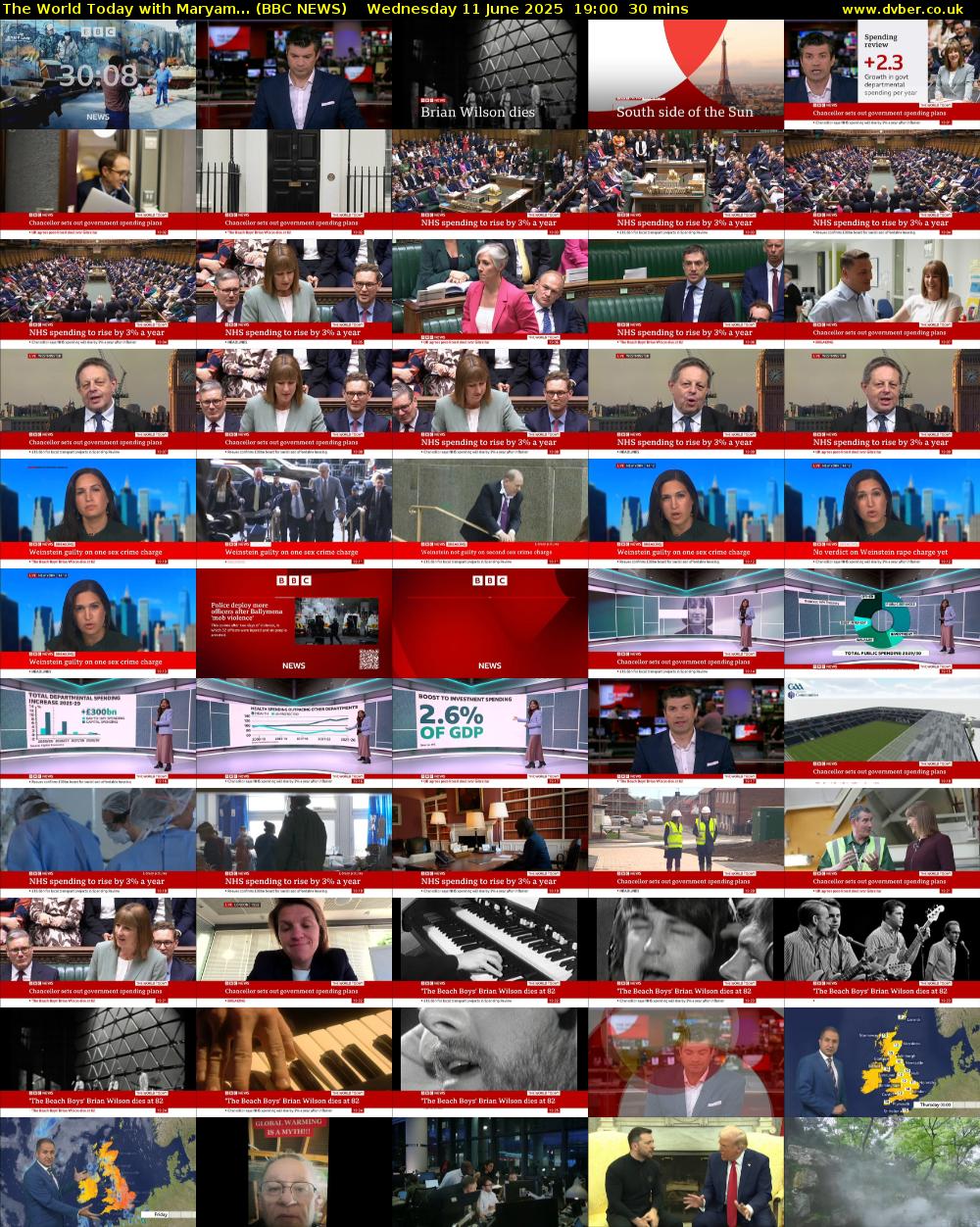 The World Today with Maryam... (BBC NEWS) Wednesday 11 June 2025 19:00 - 19:30
