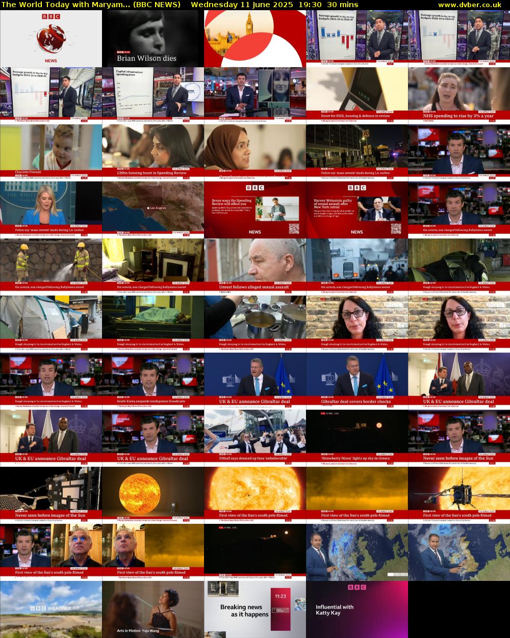 The World Today with Maryam... (BBC NEWS) Wednesday 11 June 2025 19:30 - 20:00