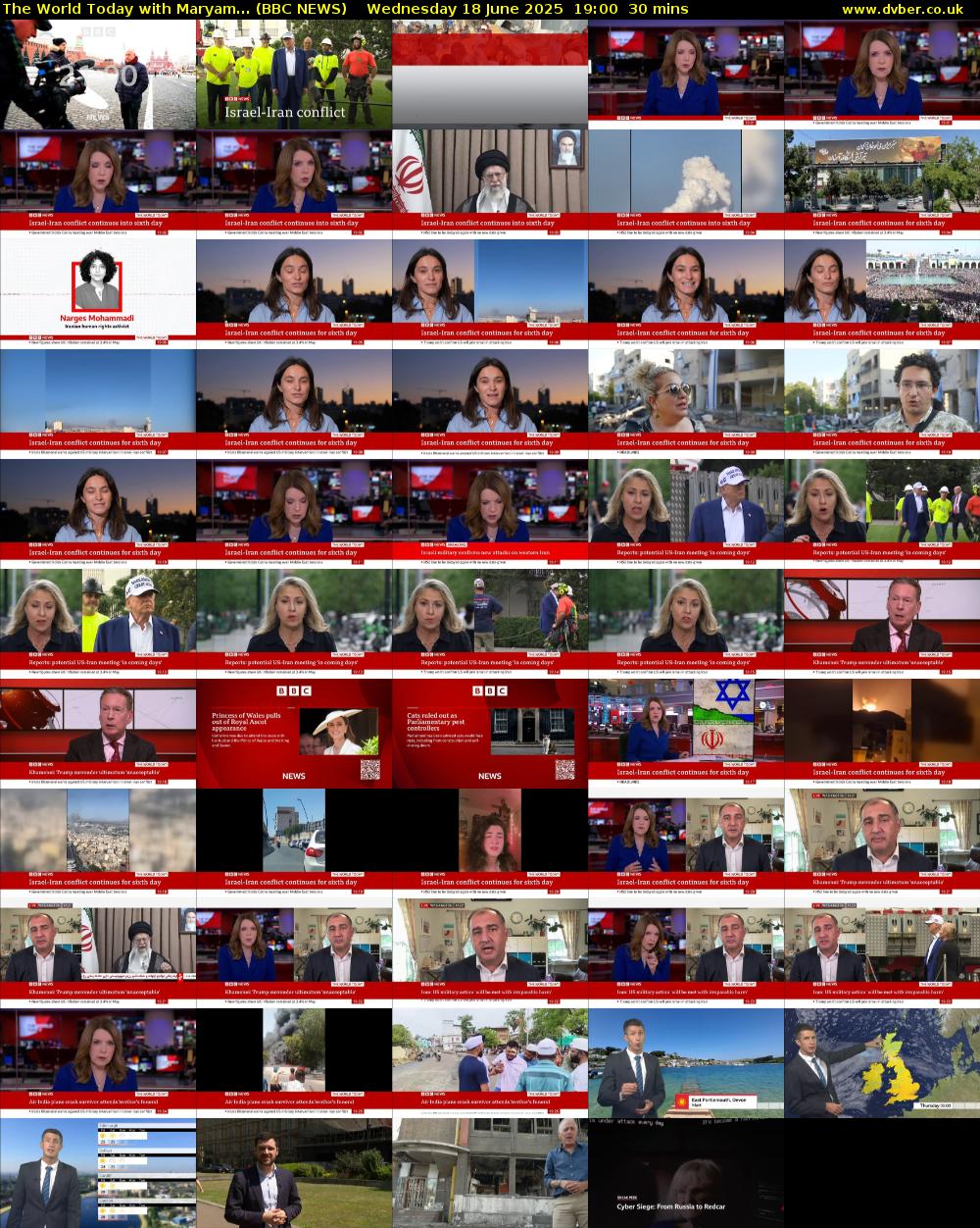 The World Today with Maryam... (BBC NEWS) Wednesday 18 June 2025 19:00 - 19:30