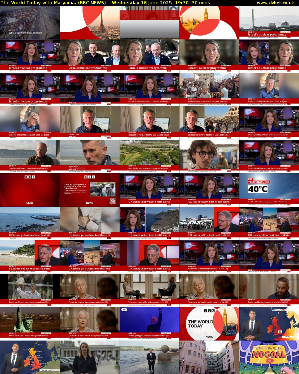 The World Today with Maryam... (BBC NEWS) Wednesday 18 June 2025 19:30 - 20:00