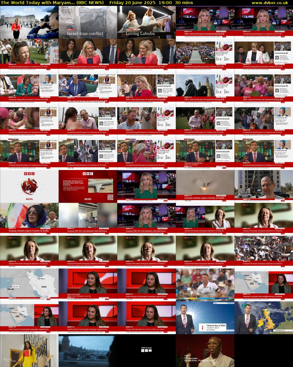 The World Today with Maryam... (BBC NEWS) Friday 20 June 2025 19:00 - 19:30