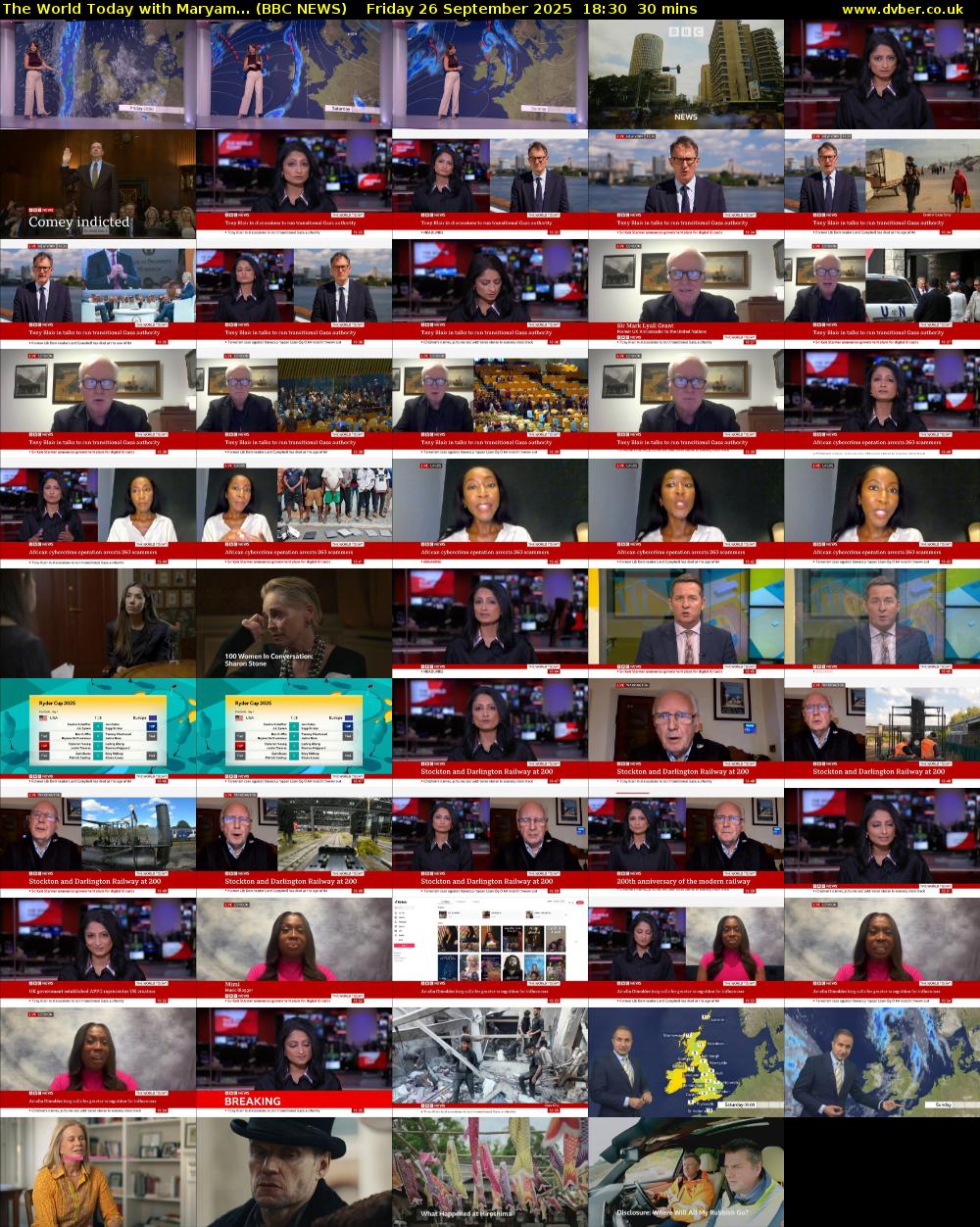 The World Today with Maryam... (BBC NEWS) Friday 26 September 2025 18:30 - 19:00