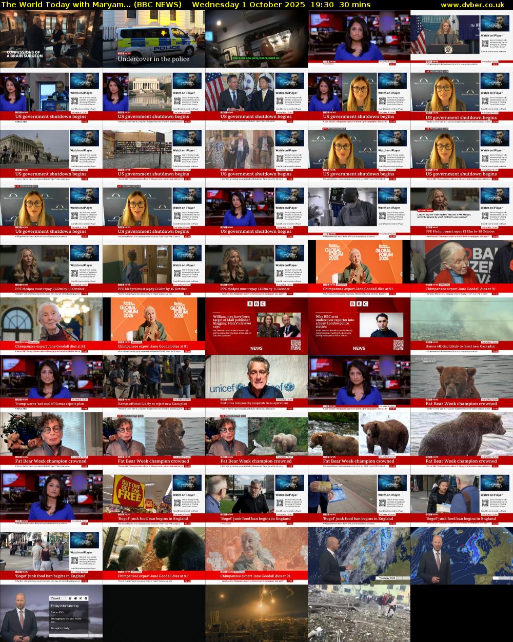 The World Today with Maryam... (BBC NEWS) Wednesday 1 October 2025 19:30 - 20:00