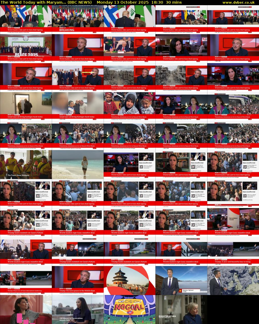 The World Today with Maryam... (BBC NEWS) Monday 13 October 2025 18:30 - 19:00