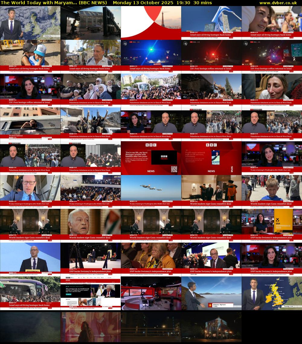 The World Today with Maryam... (BBC NEWS) Monday 13 October 2025 19:30 - 20:00