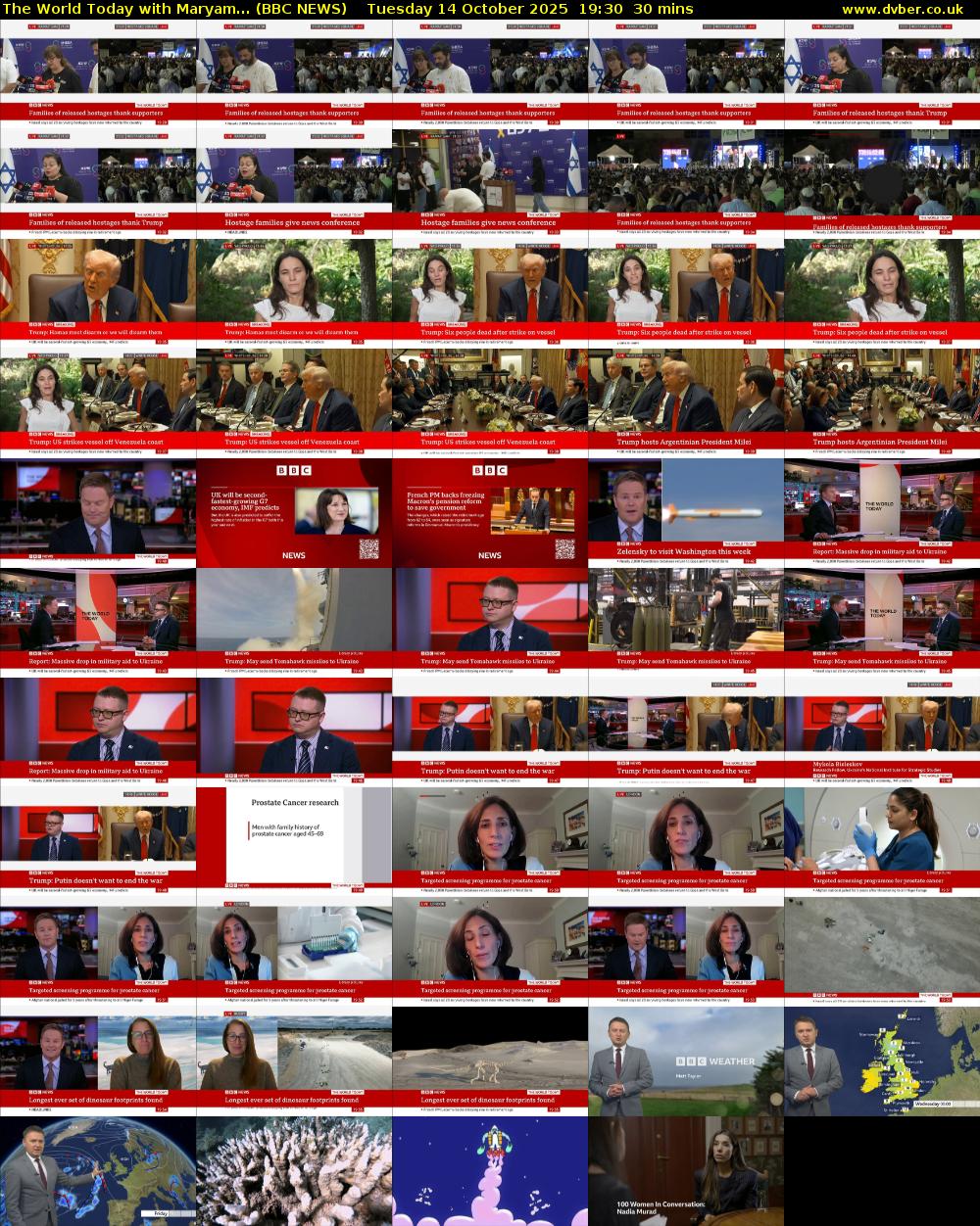The World Today with Maryam... (BBC NEWS) Tuesday 14 October 2025 19:30 - 20:00