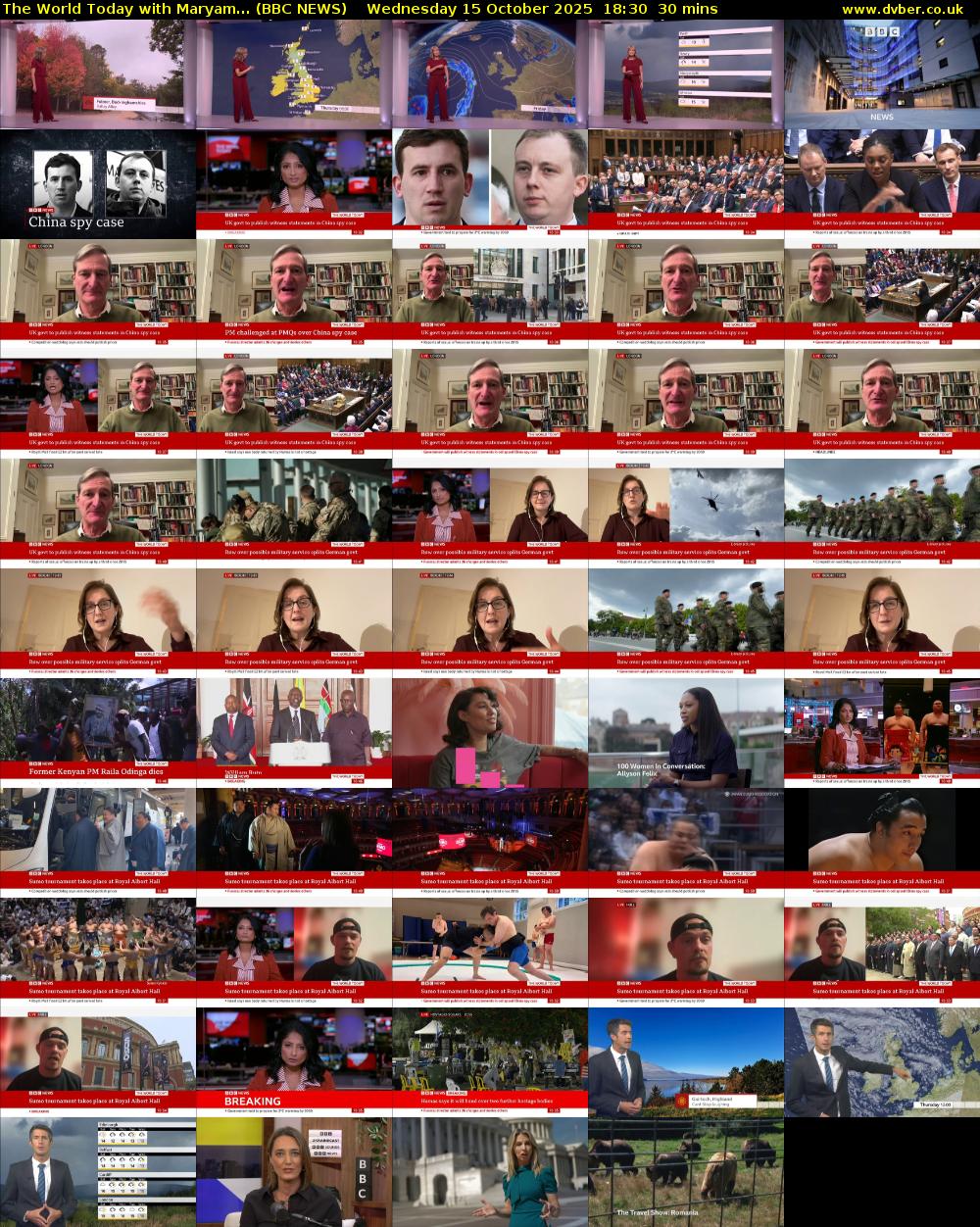 The World Today with Maryam... (BBC NEWS) Wednesday 15 October 2025 18:30 - 19:00
