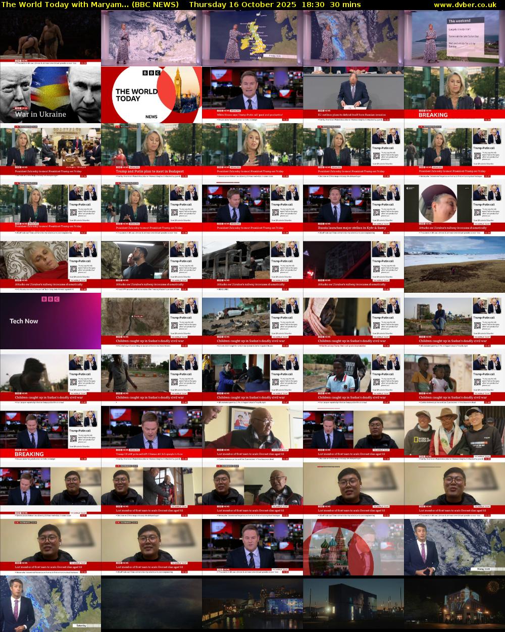The World Today with Maryam... (BBC NEWS) Thursday 16 October 2025 18:30 - 19:00