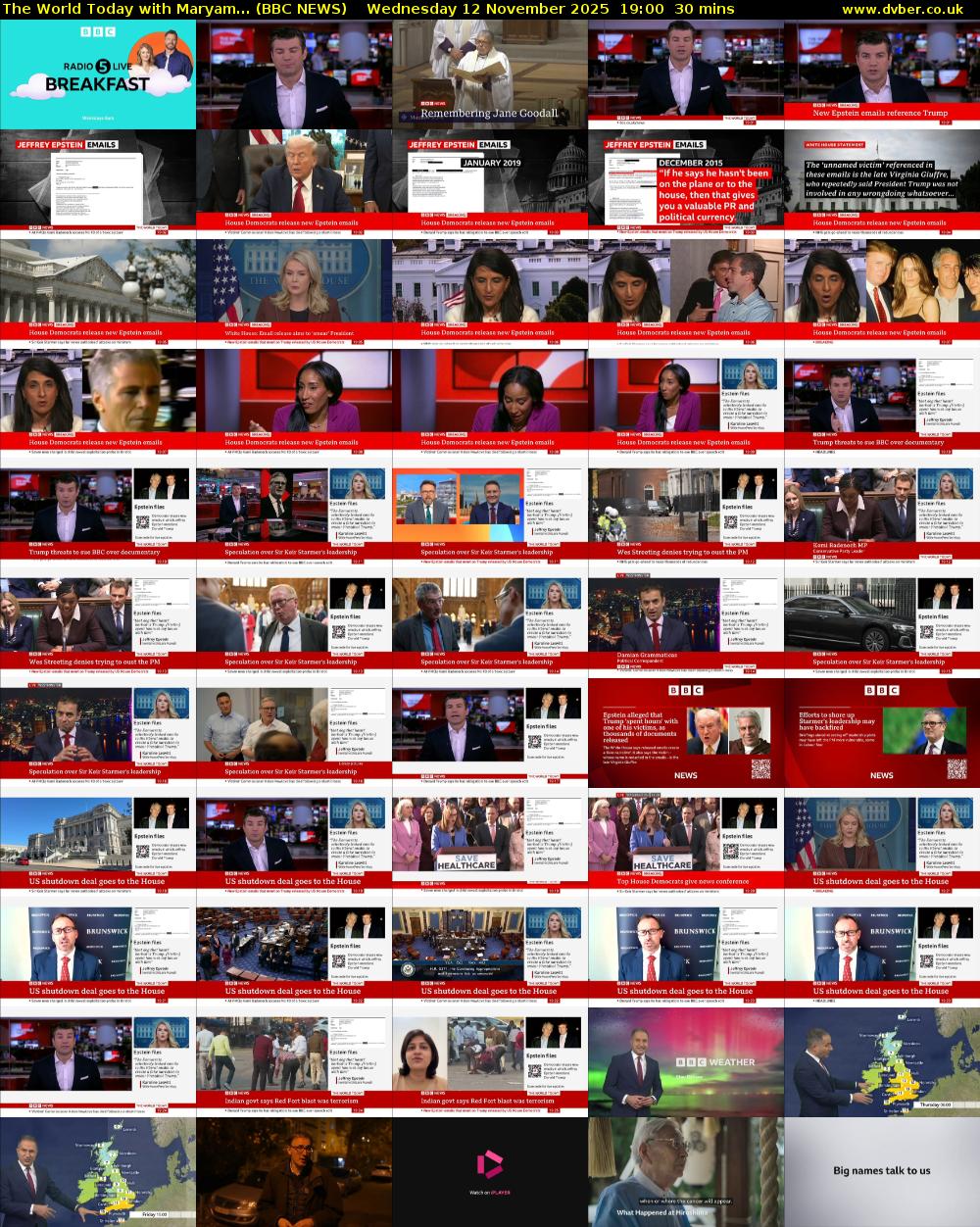 The World Today with Maryam... (BBC NEWS) Wednesday 12 November 2025 19:00 - 19:30