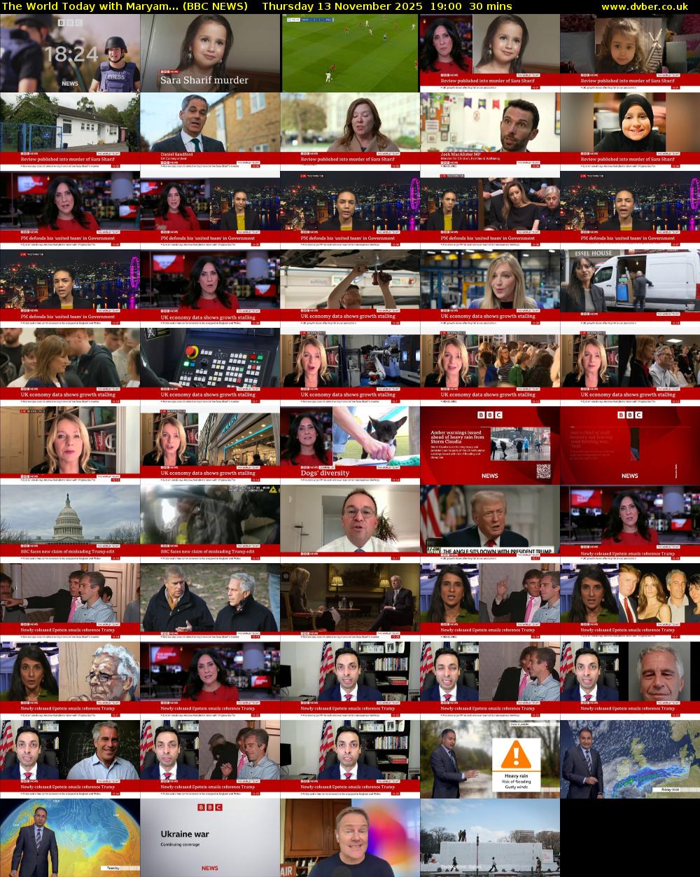 The World Today with Maryam... (BBC NEWS) Thursday 13 November 2025 19:00 - 19:30