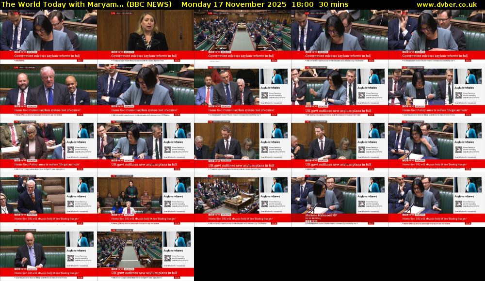 The World Today with Maryam... (BBC NEWS) Monday 17 November 2025 18:00 - 18:30