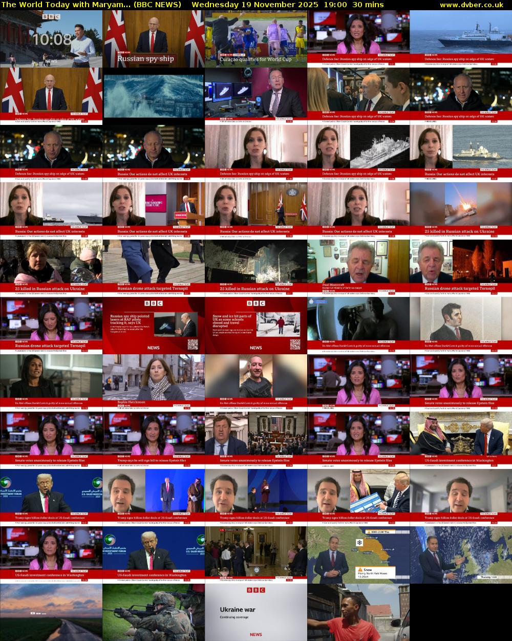 The World Today with Maryam... (BBC NEWS) Wednesday 19 November 2025 19:00 - 19:30
