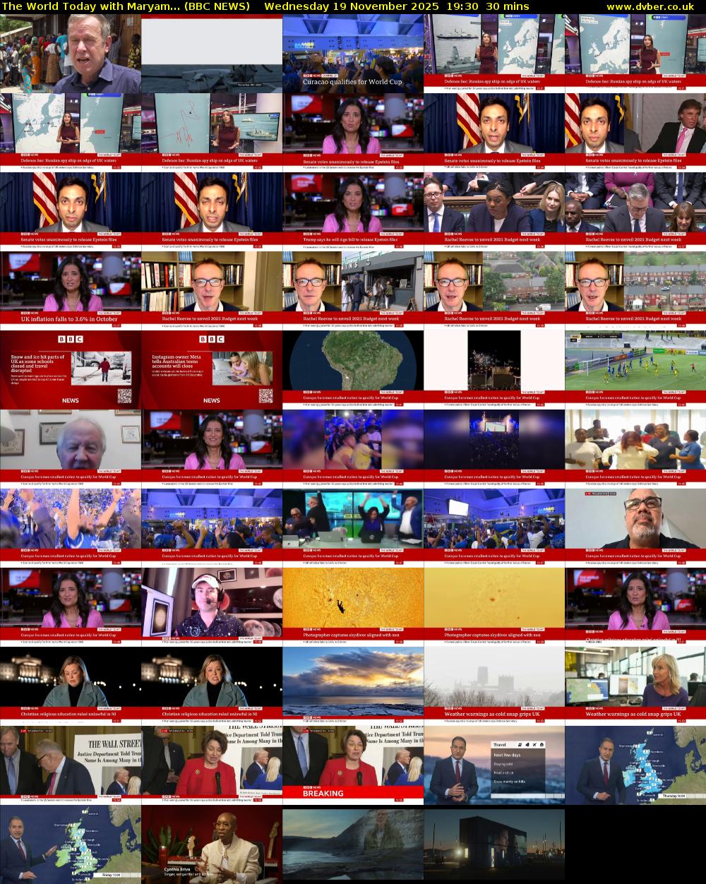 The World Today with Maryam... (BBC NEWS) Wednesday 19 November 2025 19:30 - 20:00