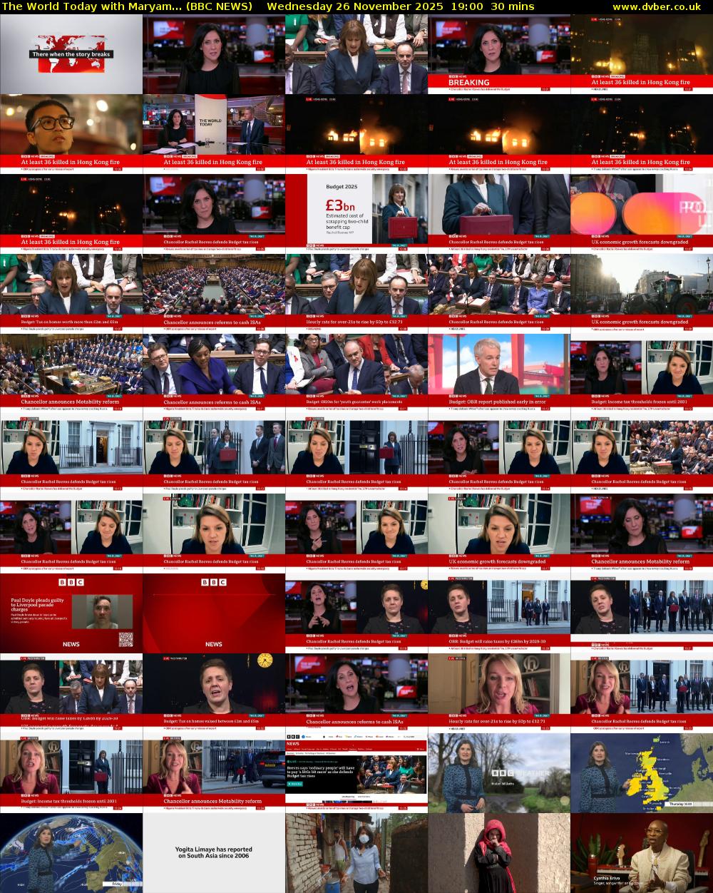 The World Today with Maryam... (BBC NEWS) Wednesday 26 November 2025 19:00 - 19:30