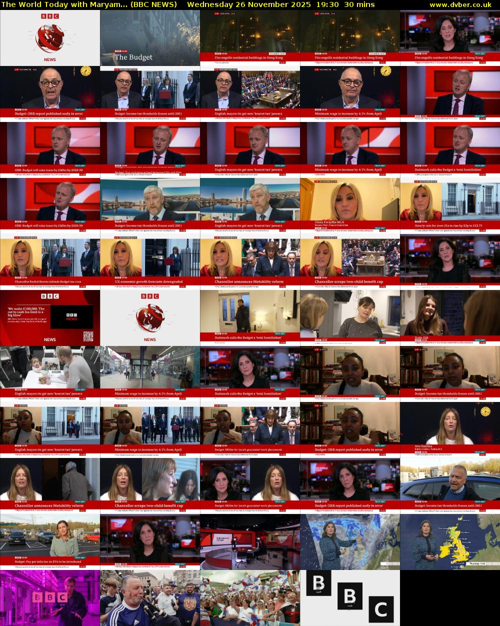 The World Today with Maryam... (BBC NEWS) Wednesday 26 November 2025 19:30 - 20:00