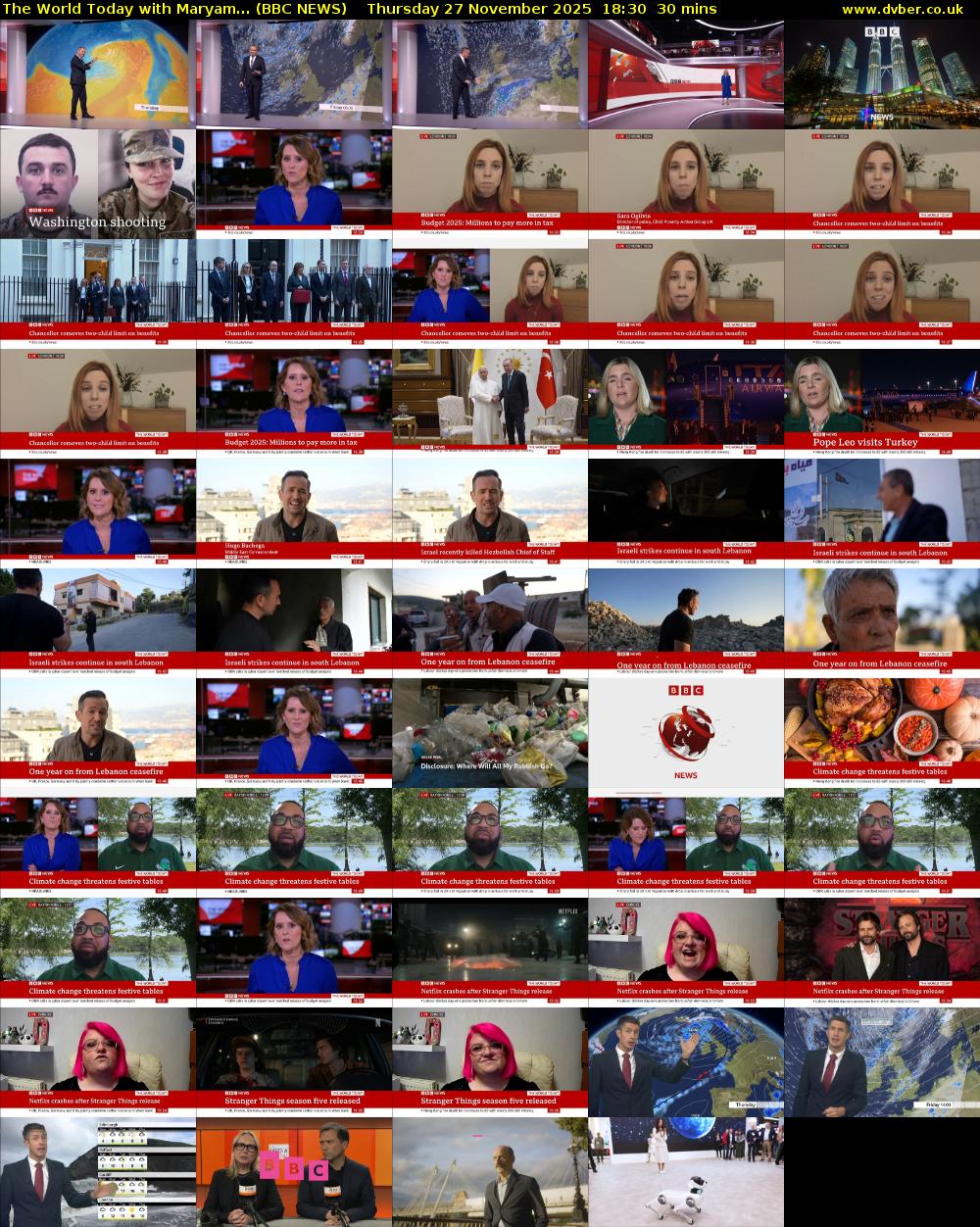 The World Today with Maryam... (BBC NEWS) Thursday 27 November 2025 18:30 - 19:00