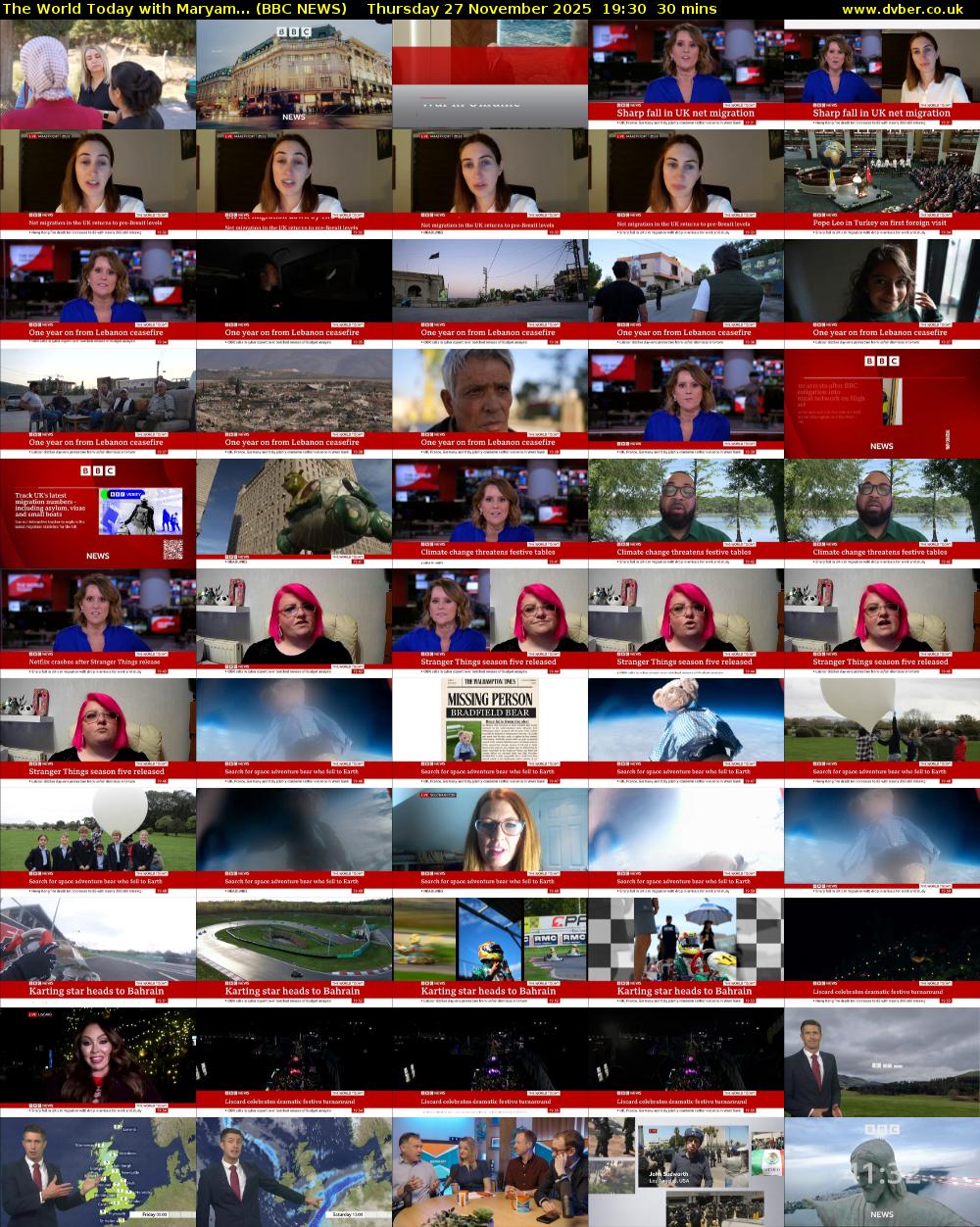 The World Today with Maryam... (BBC NEWS) Thursday 27 November 2025 19:30 - 20:00