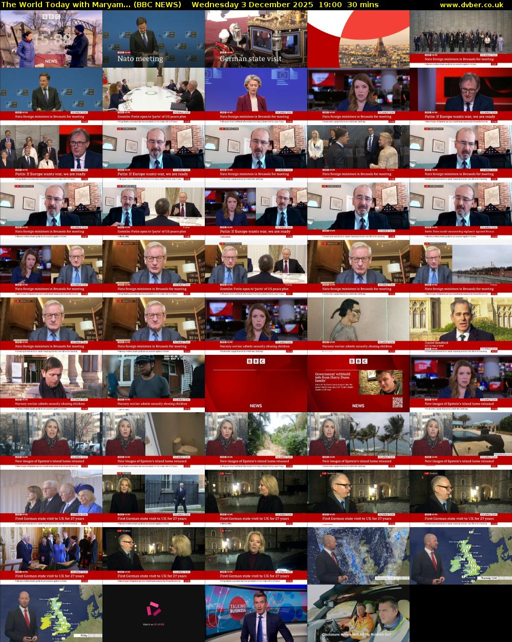 The World Today with Maryam... (BBC NEWS) Wednesday 3 December 2025 19:00 - 19:30