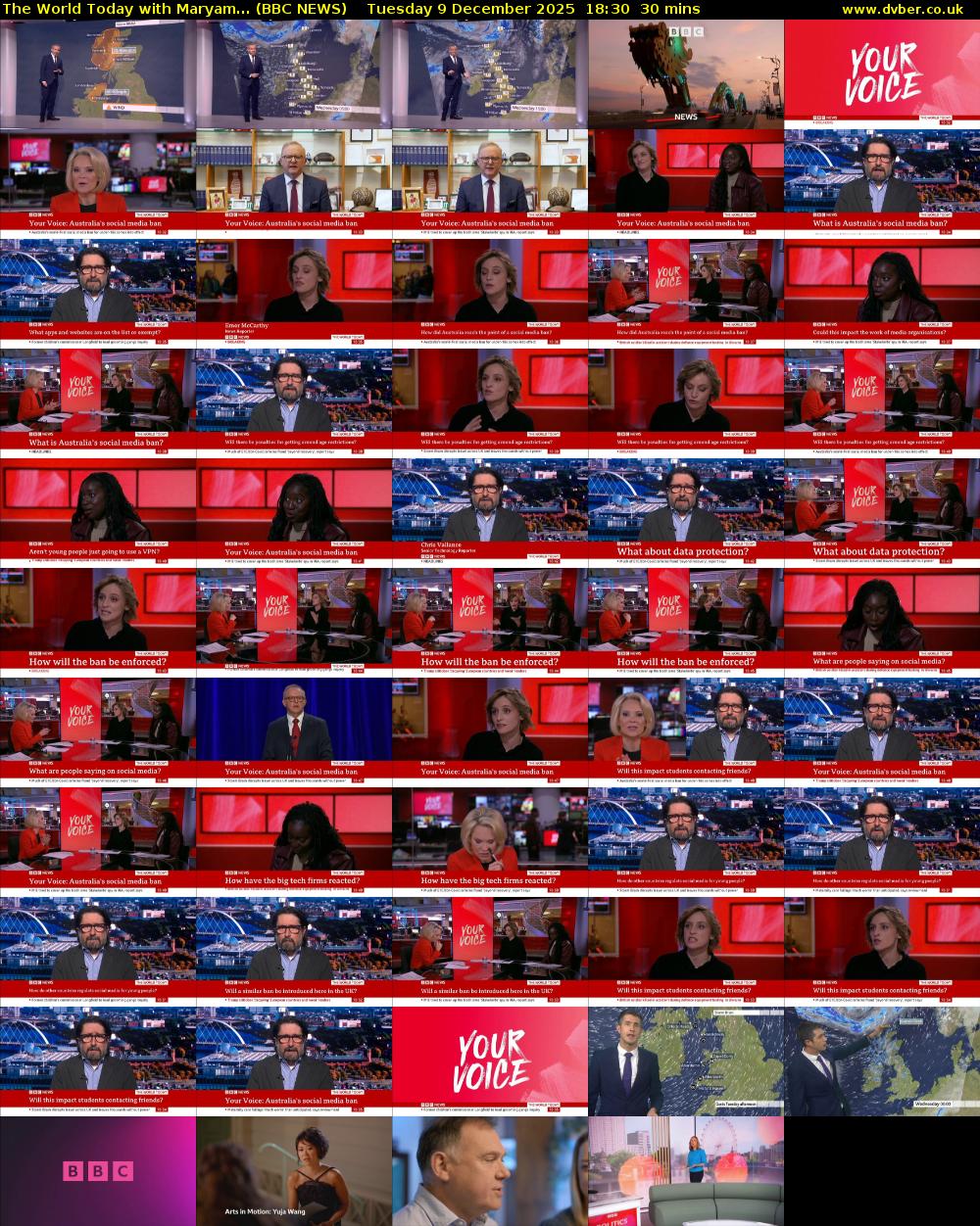The World Today with Maryam... (BBC NEWS) Tuesday 9 December 2025 18:30 - 19:00