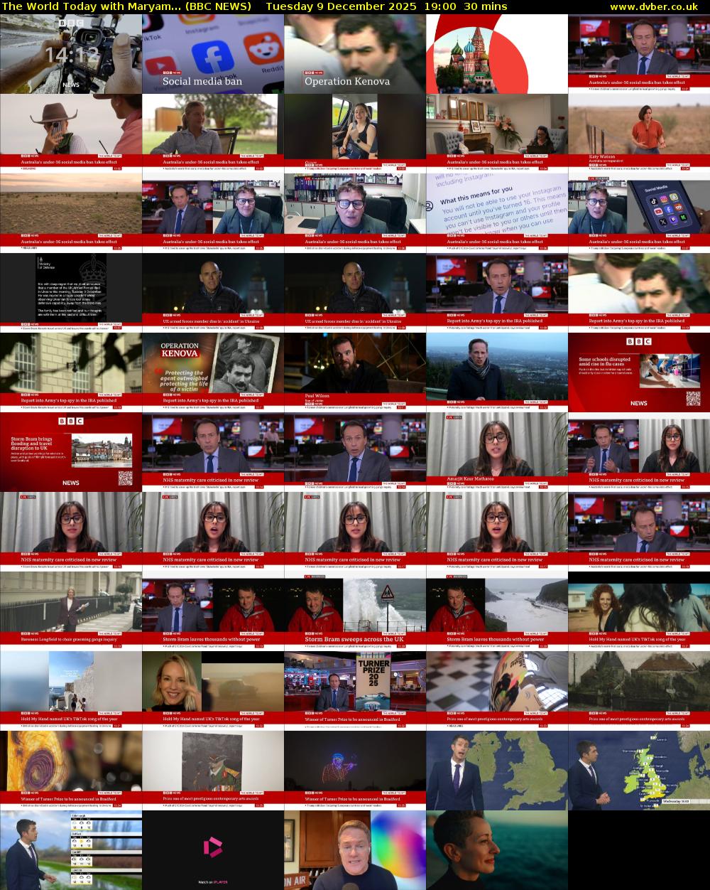 The World Today with Maryam... (BBC NEWS) Tuesday 9 December 2025 19:00 - 19:30