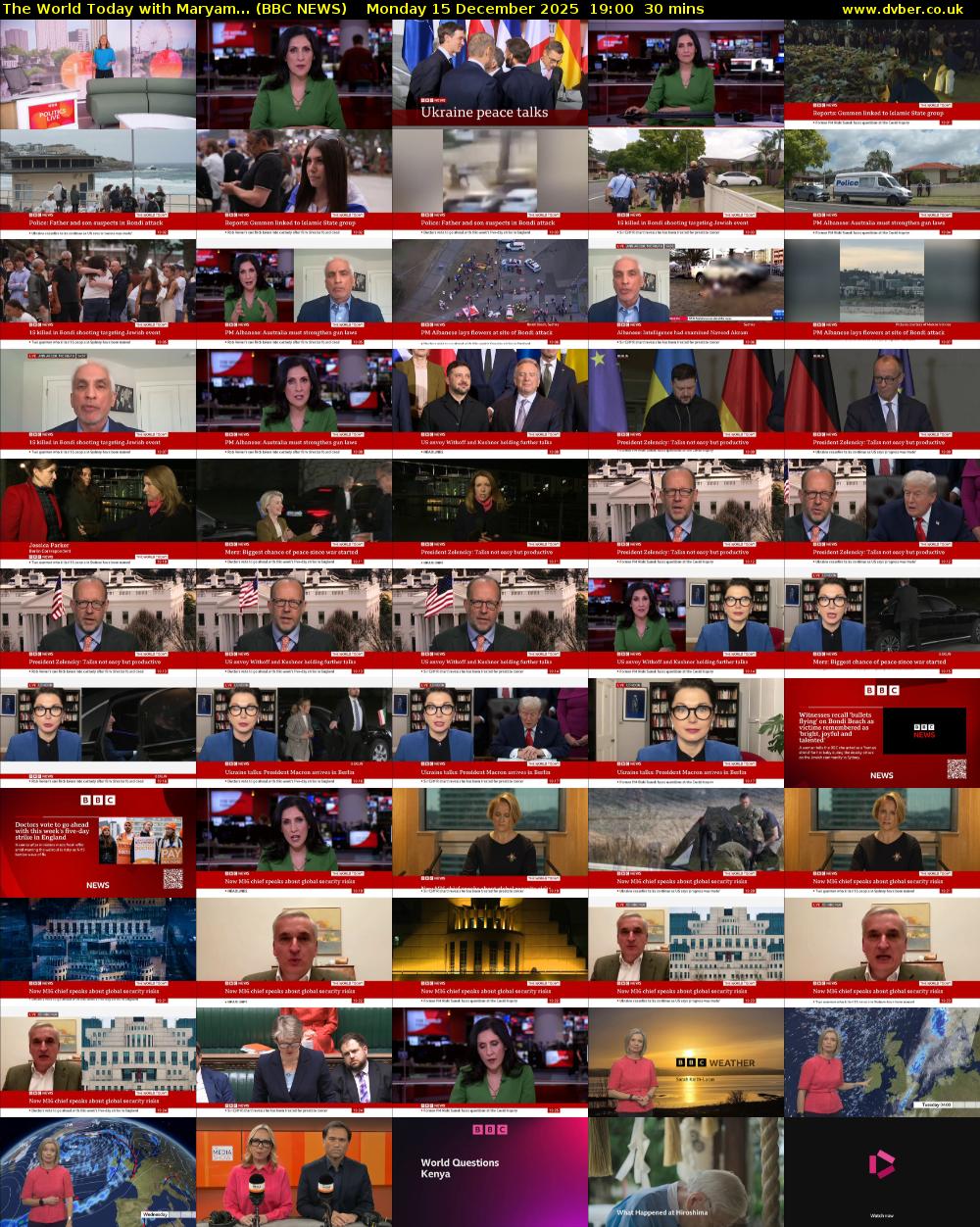 The World Today with Maryam... (BBC NEWS) Monday 15 December 2025 19:00 - 19:30