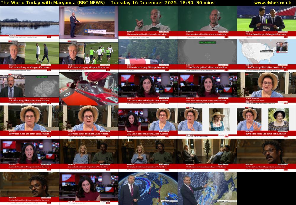 The World Today with Maryam... (BBC NEWS) Tuesday 16 December 2025 18:30 - 19:00