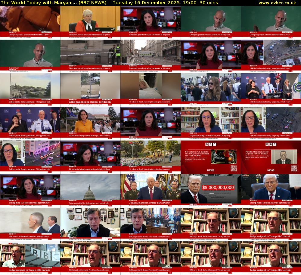 The World Today with Maryam... (BBC NEWS) Tuesday 16 December 2025 19:00 - 19:30