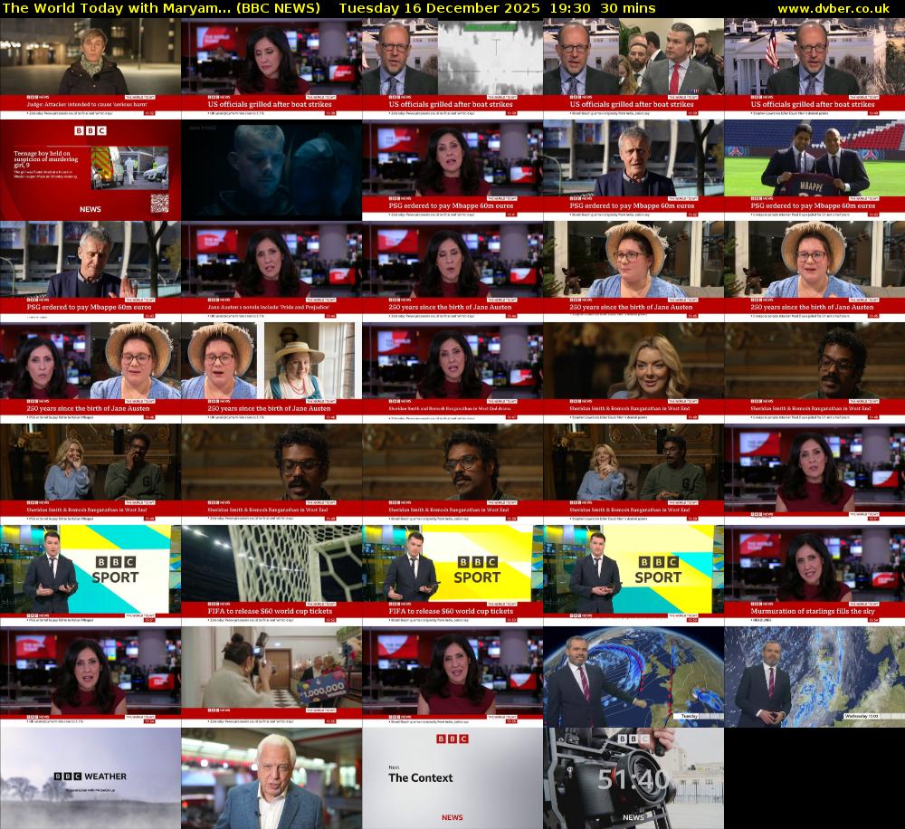 The World Today with Maryam... (BBC NEWS) Tuesday 16 December 2025 19:30 - 20:00