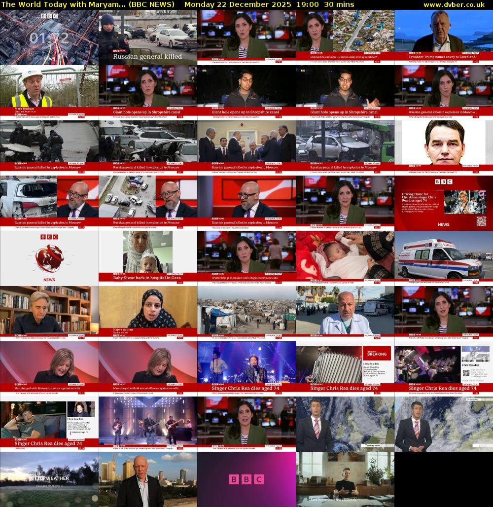 The World Today with Maryam... (BBC NEWS) Monday 22 December 2025 19:00 - 19:30