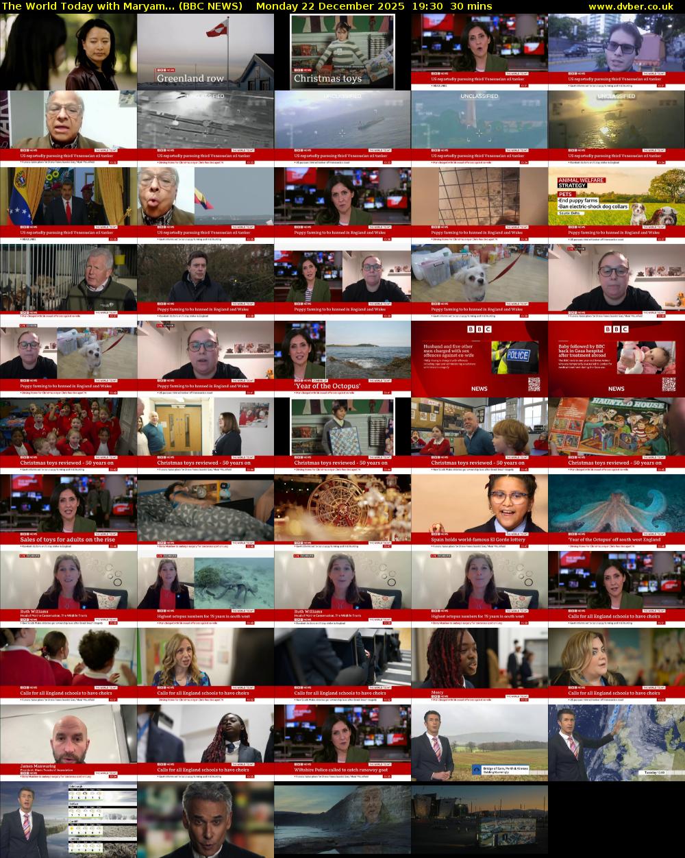 The World Today with Maryam... (BBC NEWS) Monday 22 December 2025 19:30 - 20:00