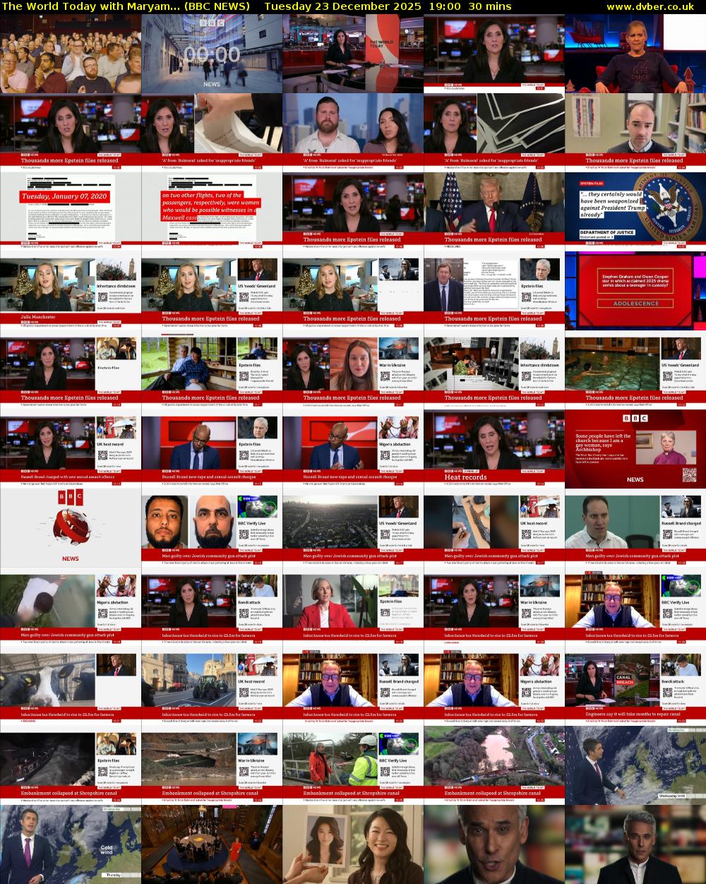 The World Today with Maryam... (BBC NEWS) Tuesday 23 December 2025 19:00 - 19:30