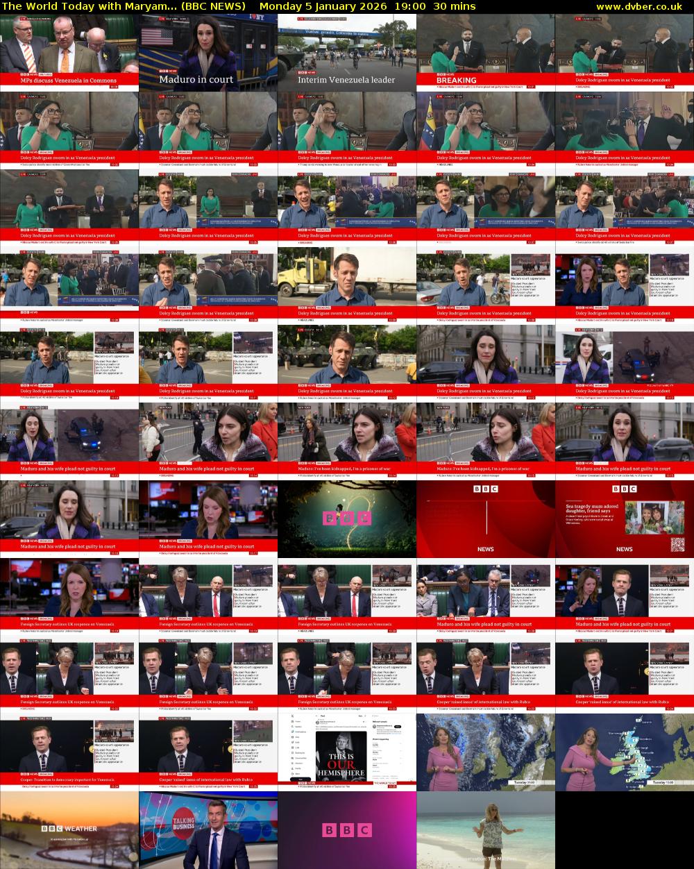 The World Today with Maryam... (BBC NEWS) Monday 5 January 2026 19:00 - 19:30