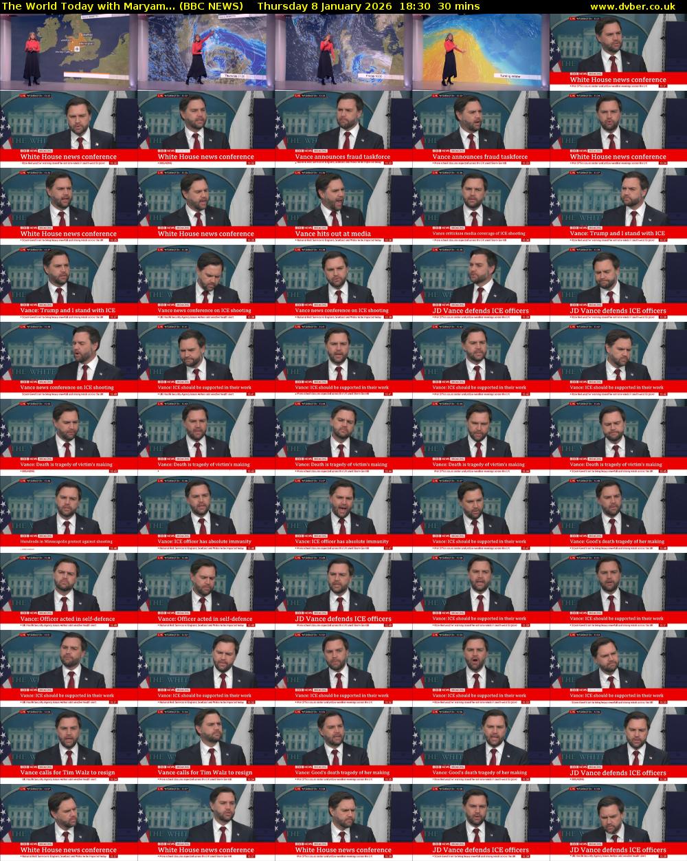 The World Today with Maryam... (BBC NEWS) Thursday 8 January 2026 18:30 - 19:00