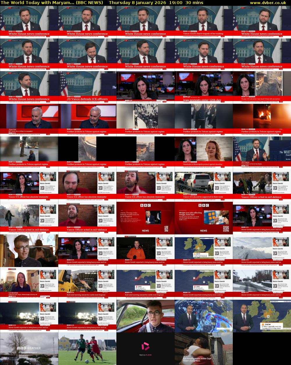 The World Today with Maryam... (BBC NEWS) Thursday 8 January 2026 19:00 - 19:30